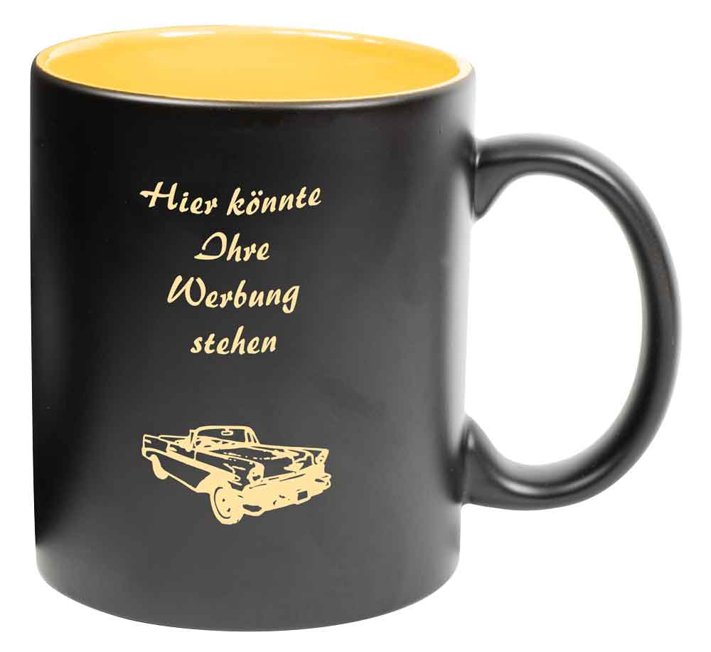 Kaffeebecher "ALICE" - aus Keramik - Schwarz/Farbig