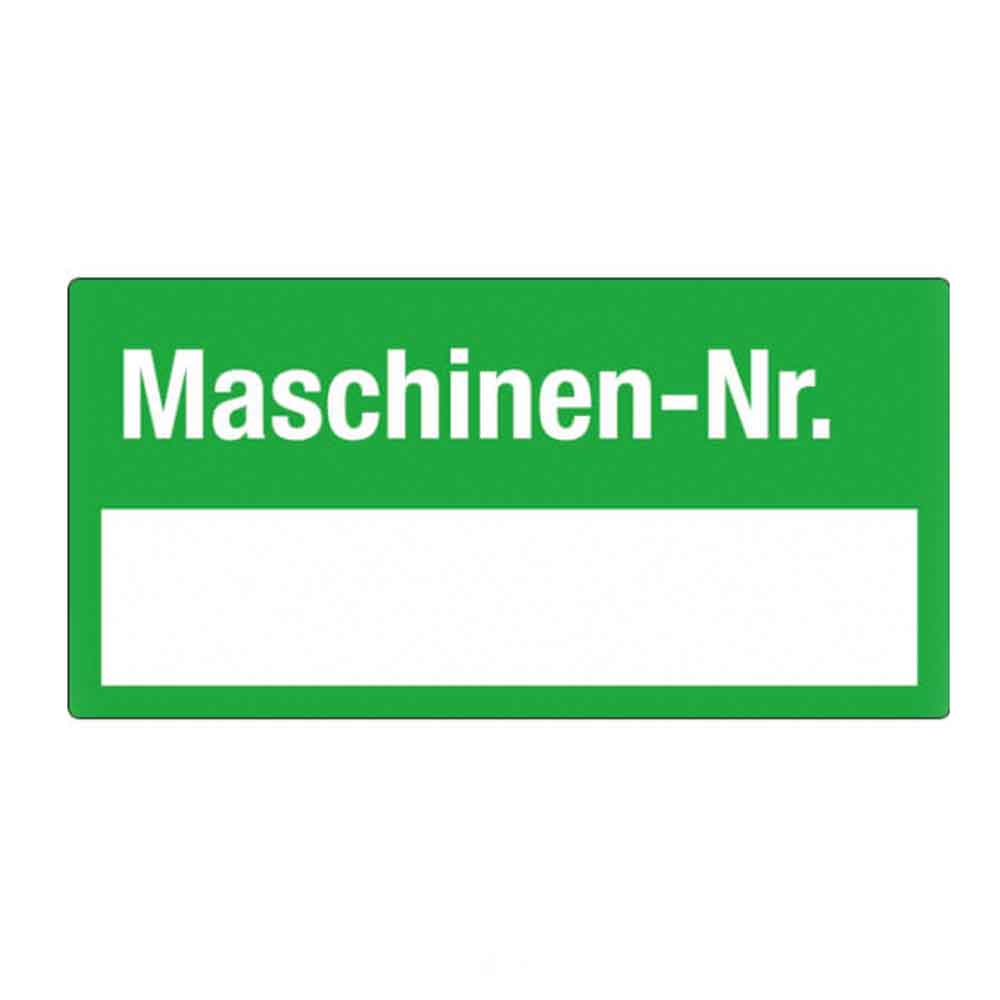 Inventar-Etikett - Maschinen-Nr.: - VOID-Folie auf Bogen - mit Beschriftungsfeld