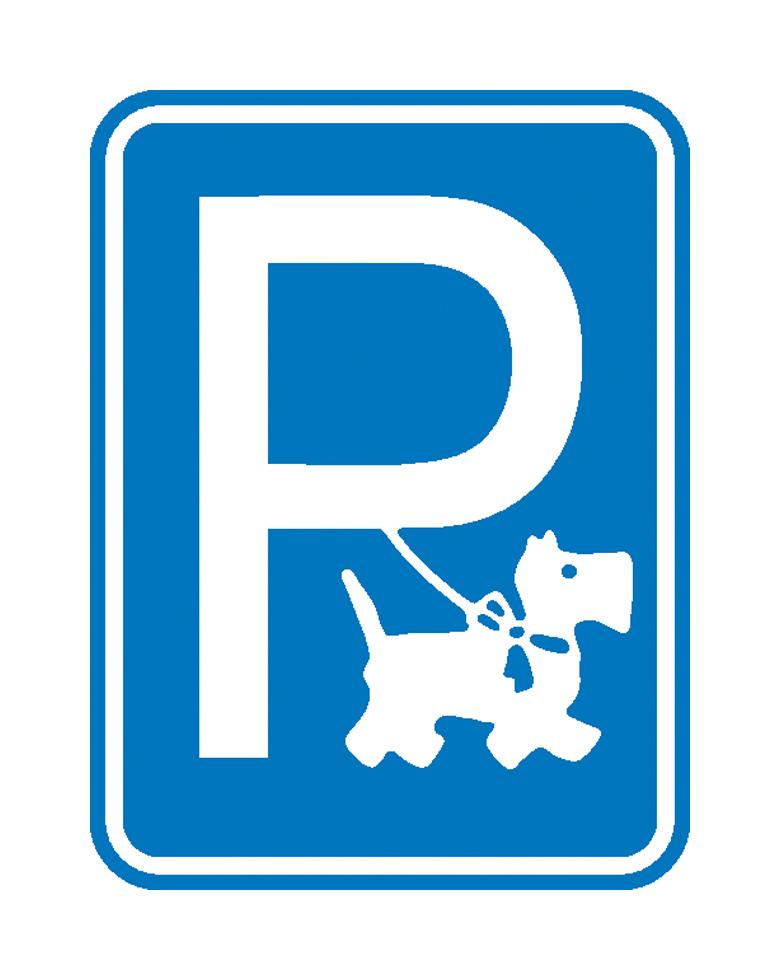 Hinweisschild - Grundbesitz - Symbol: Hundeparkplatz