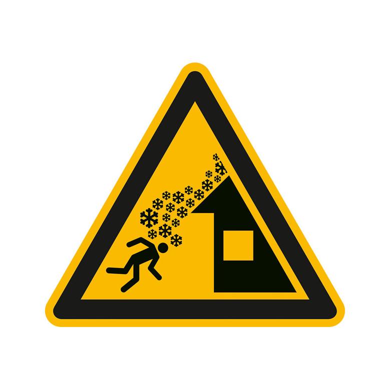 Warnschild - Warnung vor Dachlawine