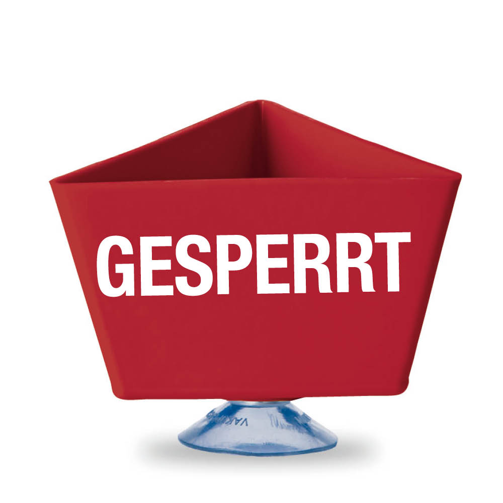 Leitzahlenträger - Beschriftung 1-zeilig - mit Wunschtext bis 10 Buchstaben - mit Saugnapf - 11 Farben
