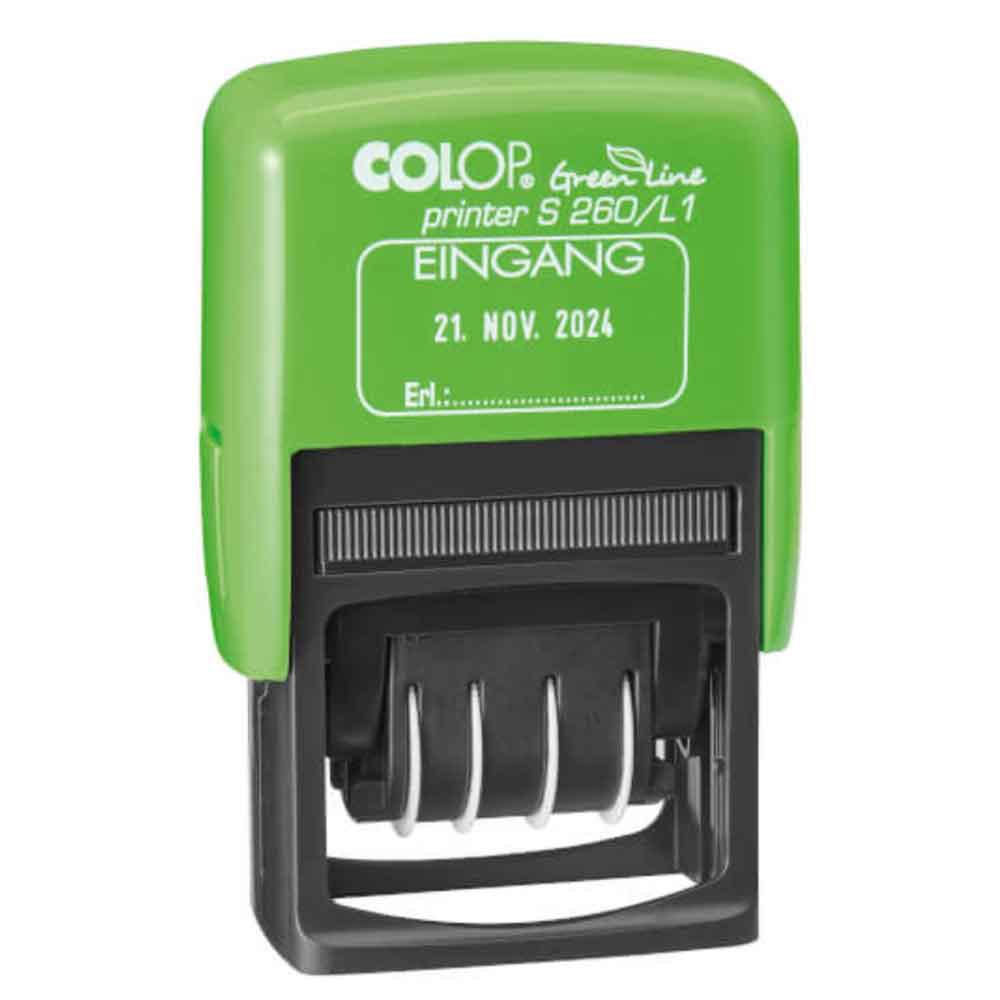 Colop Green Line Printer S260L mit Datum und Standardtext Colop Green Line Printer S260L mit Datum und Standardtext