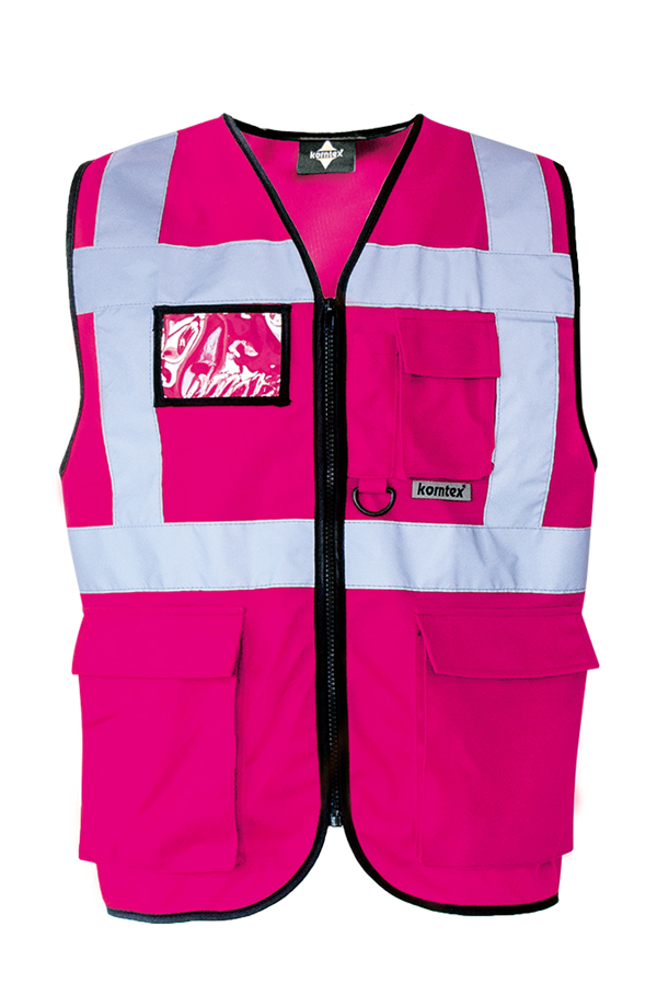 Korntex® Warnweste „Berlin“ - Multifunktional mit Taschen - Waldgrün/Signal-Gelb - XXL