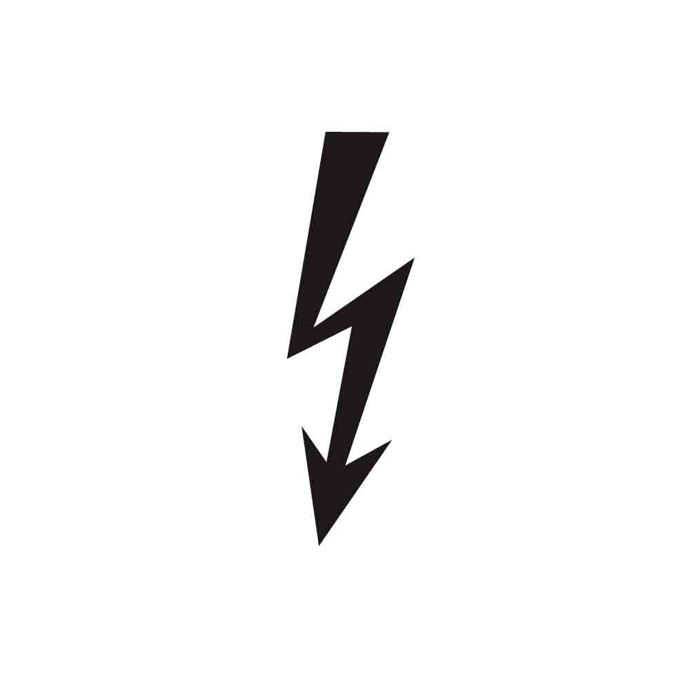 Piktogramm Symbol Blitz  - selbstklebend - Folie - Schwarz oder Weiss - 2 verschiedene Höhen