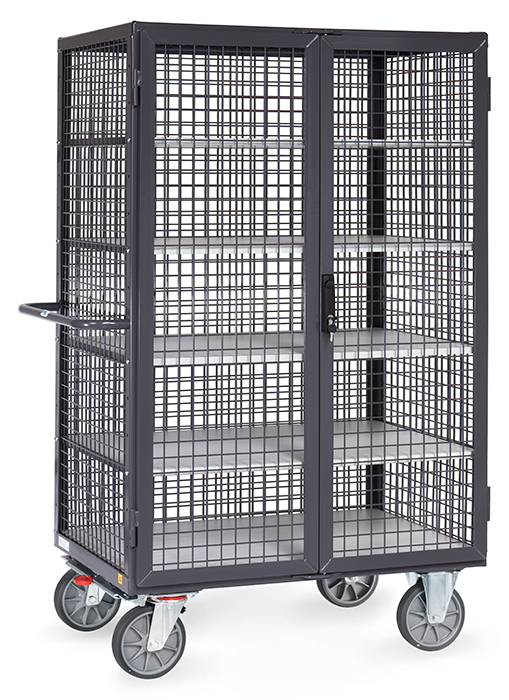ESD-Kastenwagen mit Drahtgitter verkleidet - elektrisch leitfähig - in 2 Größen - Tragkraft 750 kg
