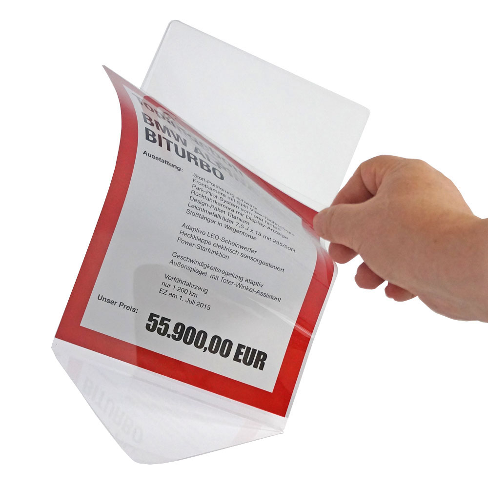 30-10-104-0-00-05-045-preisblatthalter-einfach-anwendungsbeispiel_1-55658e Preisblatthalter - zum Einstecken - DIN A4 Hochformat