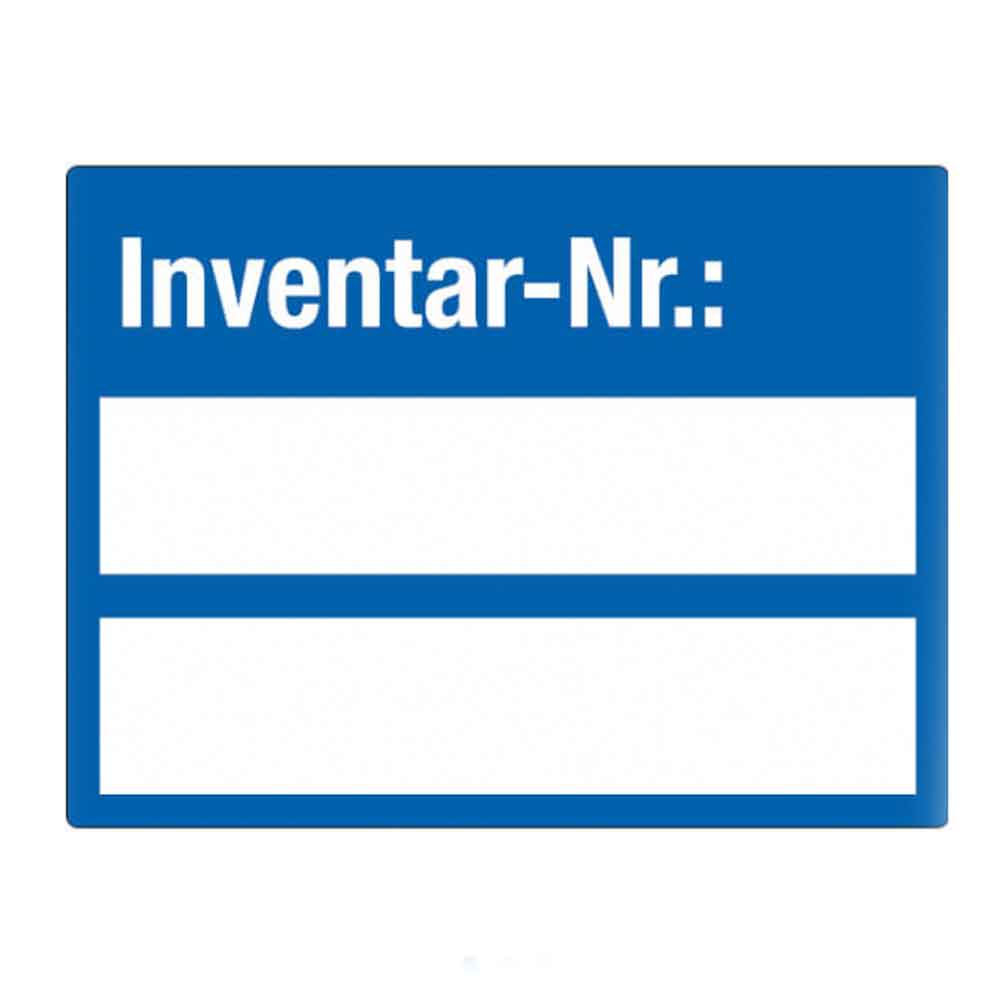 Inventar-Etikett - Inventar-Nr.: - Dokumentenfolie auf Rolle - mit 2 Beschriftungsfeldern