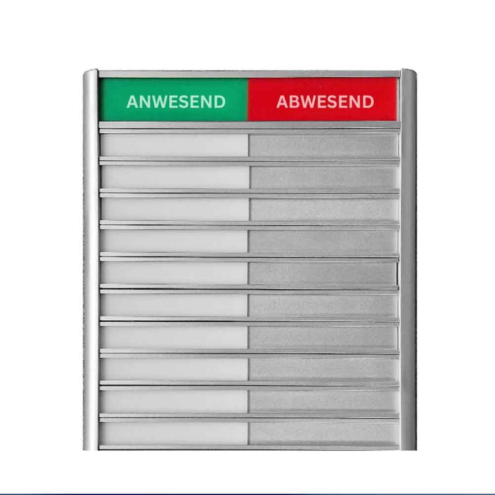 Anwesenheitstafel Business "Anwesend-Abwesend" - in 3 Ausführungen