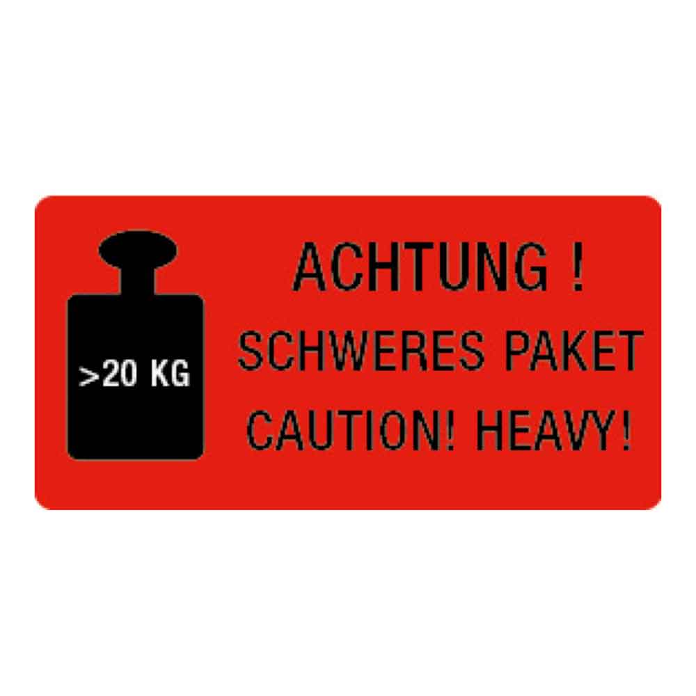 Warn- bzw. Verpackungsetiketten - selbstklebend in Signalrot auf Rolle