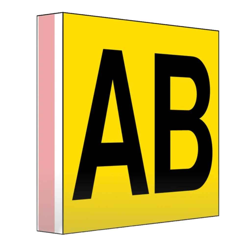 Regal- und Gangschild abgewinkelt - mit Klebestreifen - in vielen Größen - einseitiger oder beidseitiger Druck