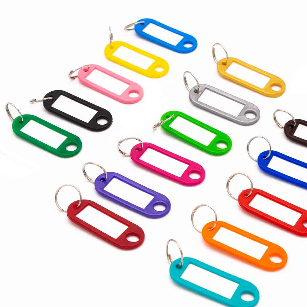 Schlüsselanhänger - mit Ring - Kunststoff - in 10 Standardfarben gemischt
