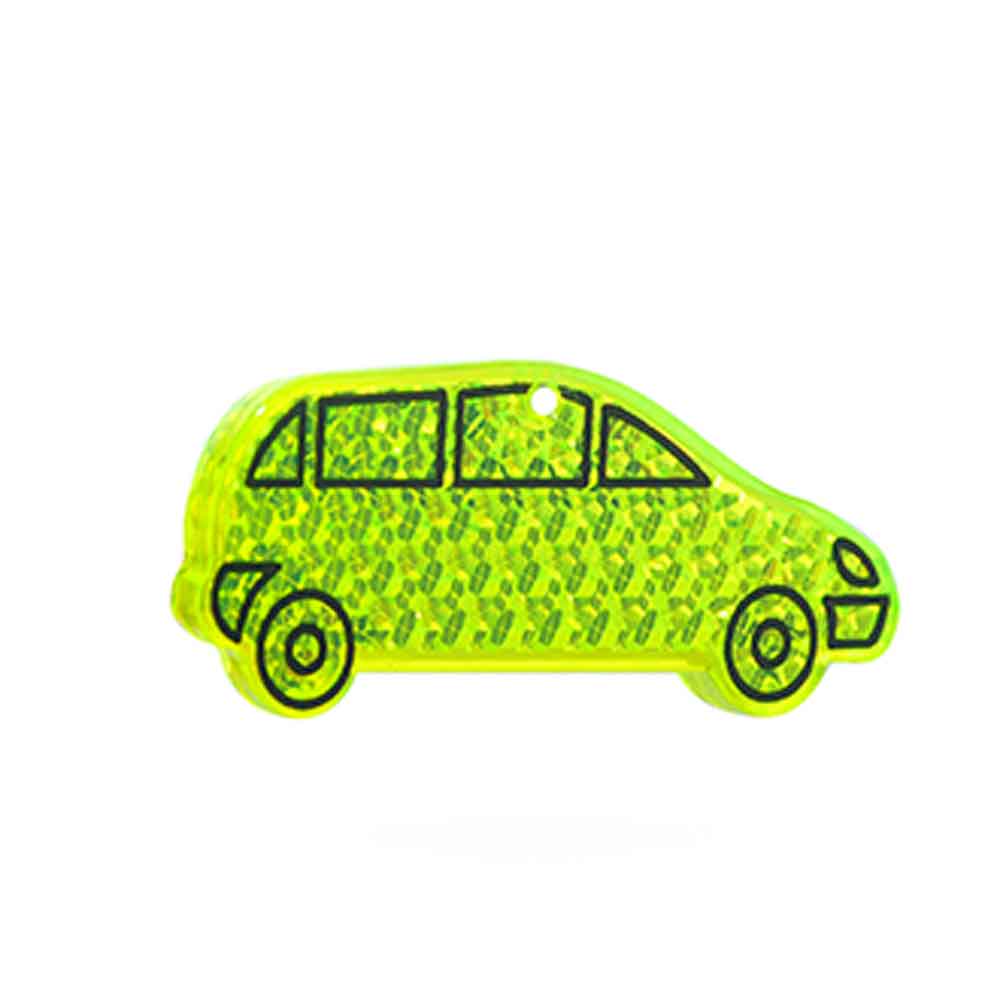 60-50-341-0-00-01-059-reflektor-auto-15ff1a Reflektor - Motiv "Auto" - mit Bohrung und Schnur - 4 Farben