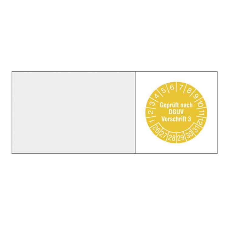 Kabelprüfplakette - Geprüft nach DGUV Vorschrift 3 - in Jahresfarbe