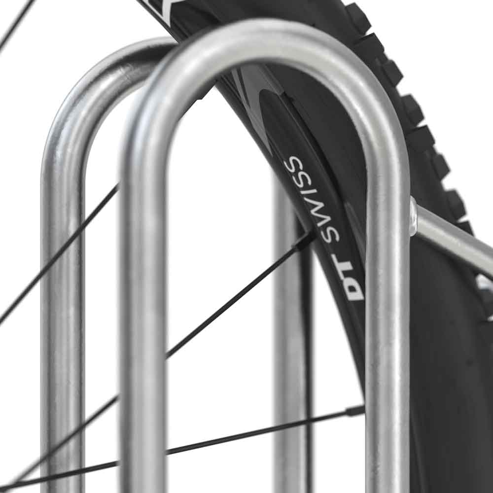 Fahrrad-Standparker 4056 BR - erhöhter Radabstand und Reifenbreite - 6 Einstellplätze einseitig Fahrrad-Standparker 4056 BR - erhöhter Radabstand und Reifenbreite - 6 Einstellplätze einseitig