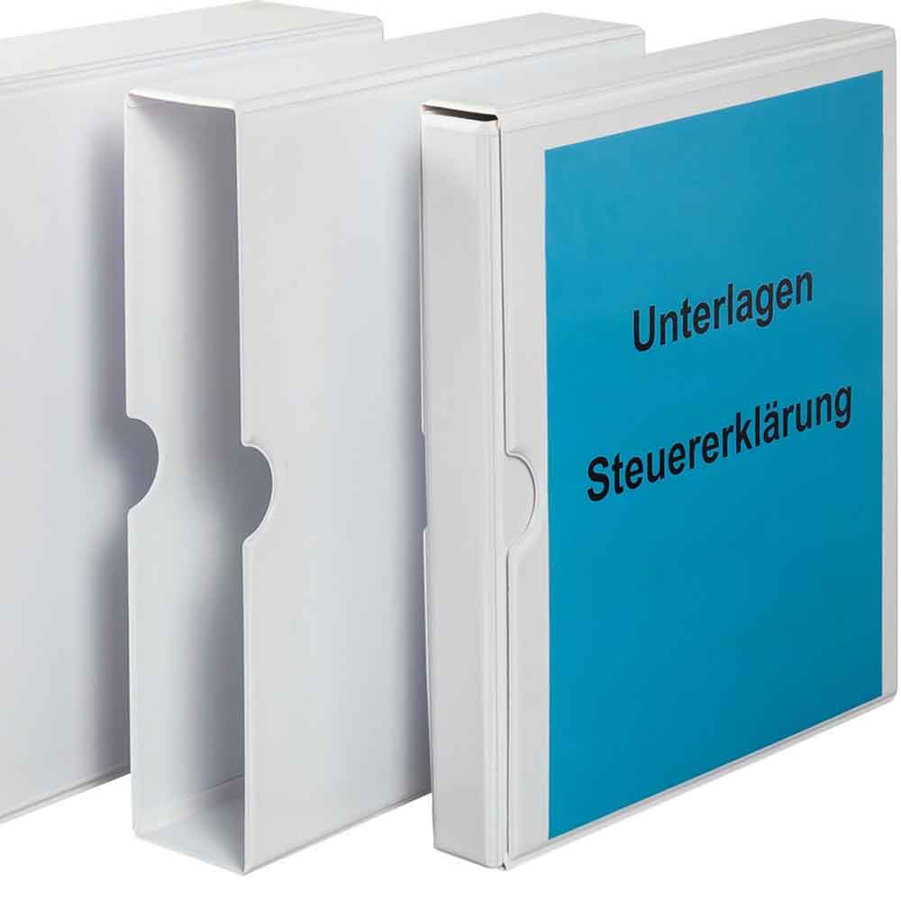 PVC-Präsentations-Ringbuch + Schuber -  Innentasche - 4-Ring Mechanik
