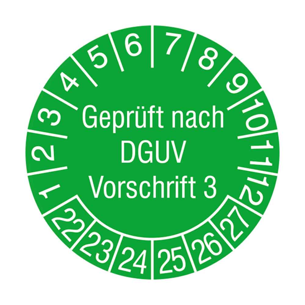 38-18-020-9-00-22-056-geprueft-nach-dguv-vorschrift-3-22-27-025199 Prüfplakette auf Bogen - Geprüft nach DGUV Vorschrift 3