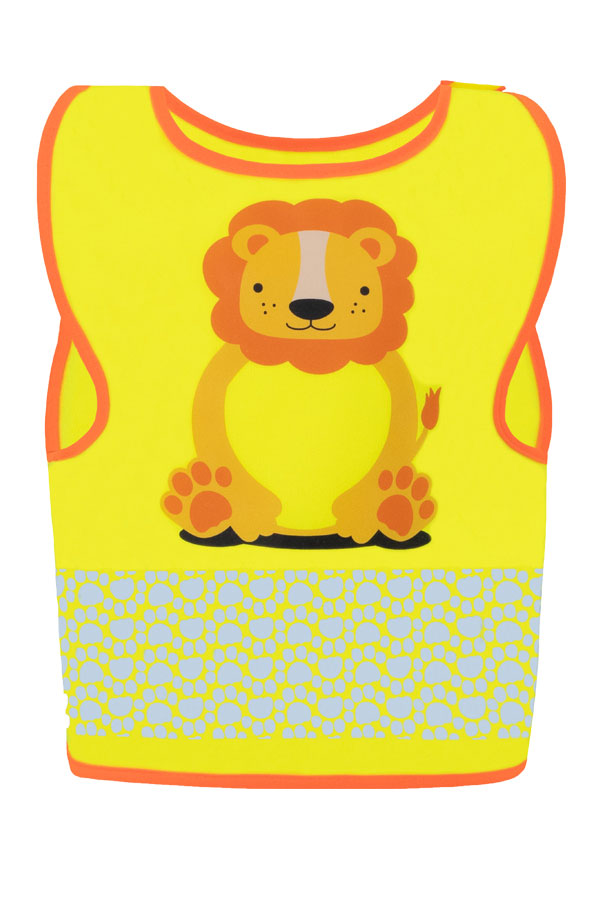 Korntex® Kinder Warnweste „Funtastic Wildlife“ - CO2 Neutral - Signal-Gelb/Einhorn - XXS