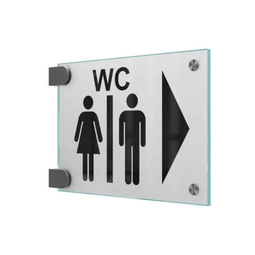 CRISTALLO Fahnenschild - 2 x 4 mm Sicherheitsglas - mit Edelstahl-Schildklemmen - 3 Größen CRISTALLO Fahnenschild - 2 x 4 mm Sicherheitsglas - mit Edelstahl-Schildklemmen - 3 Größen