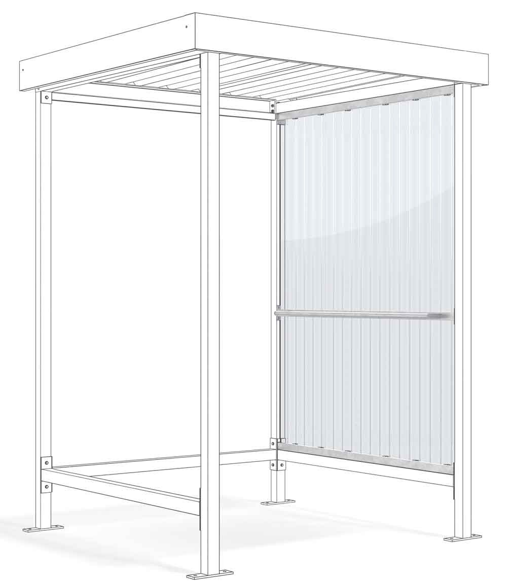 80-30-115-0-00-01-087-personenueberdachung-jena-seitenwand-mit-anlehnbuegel-1485-mm-179bec Personenüberdachung - Jena Seitenwand mit Anlehnbügel - 1.485 mm - Silber