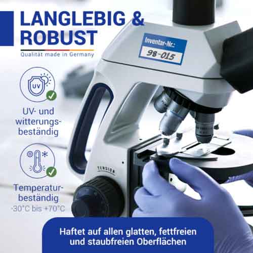 Profi Inventaretiketten sind langlebig und robust