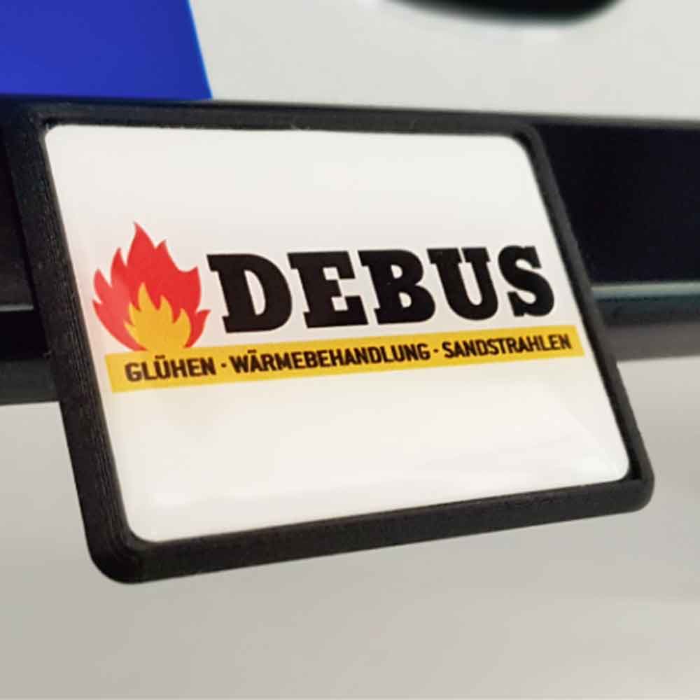 ERUSTAR Badge"- ERUSTAR Werbeleiste Classic mit Doming-Badge