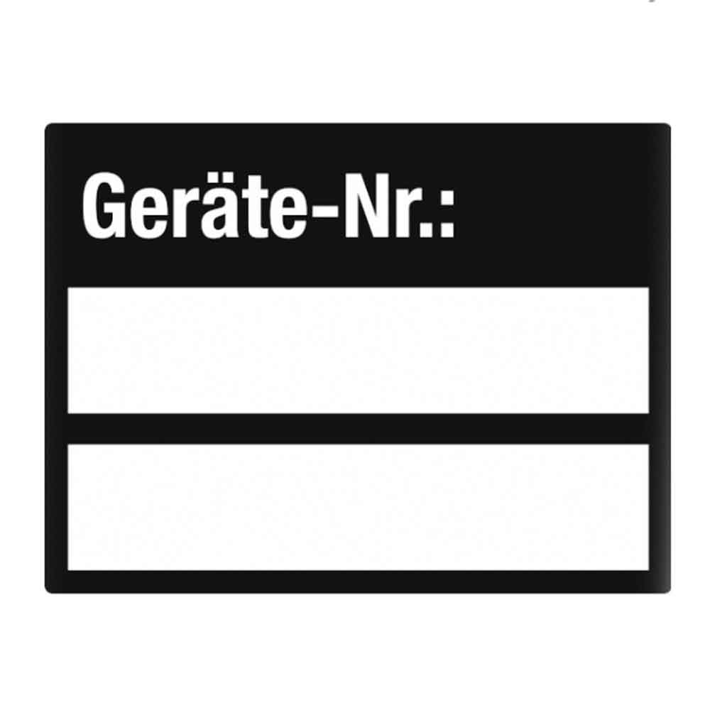 Inventar-Etikett - Geräte-Nr.: - VOID-Folie auf Bogen - mit 2 Beschriftungsfeldern