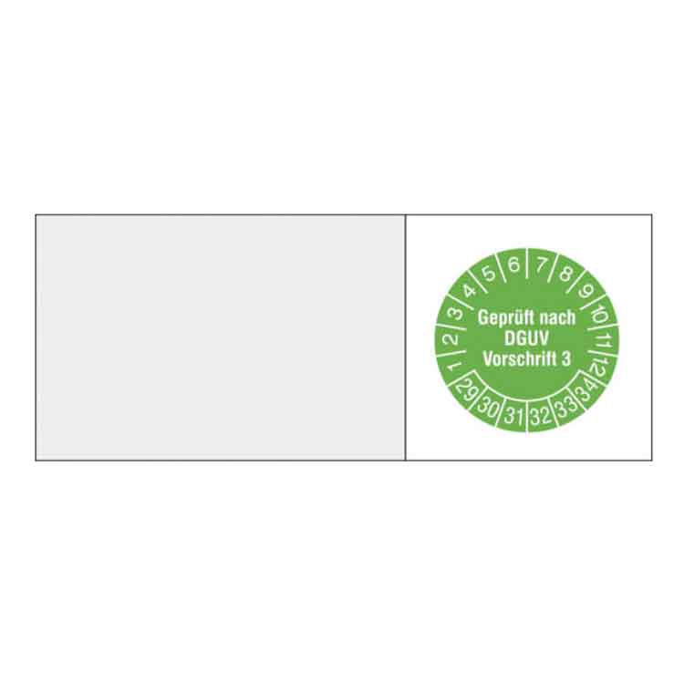 Kabelprüfplakette - Geprüft nach DGUV Vorschrift 3 - in Jahresfarbe