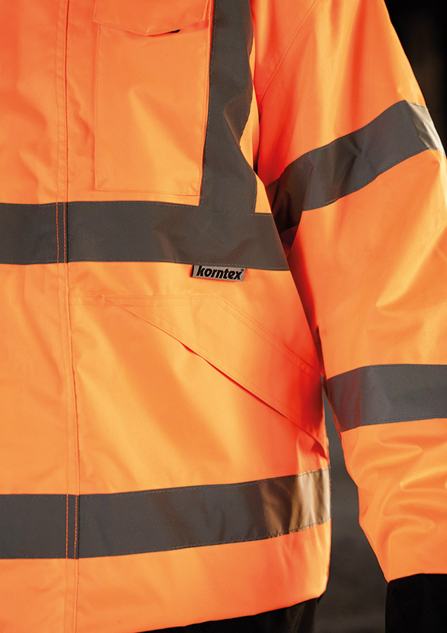 Korntex® Hi-Vis Regenjacke Lite „Kaunas“ - Signal-Gelb - 4XL