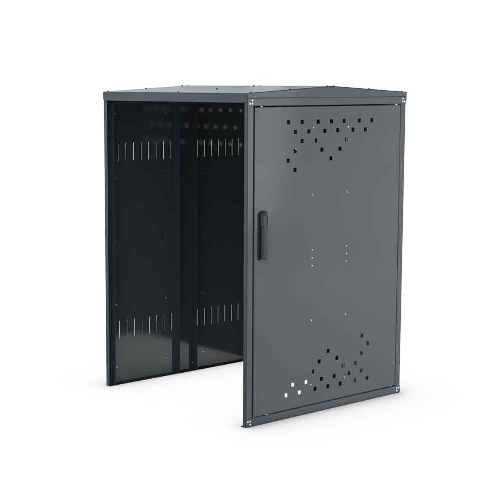 Anbausatz Rollatorbox G - ohne oder mit Seitenwand - Stahlblechkonstruktion mit Giebeldach Anbausatz Rollatorbox G - ohne oder mit Seitenwand - Stahlblechkonstruktion mit Giebeldach