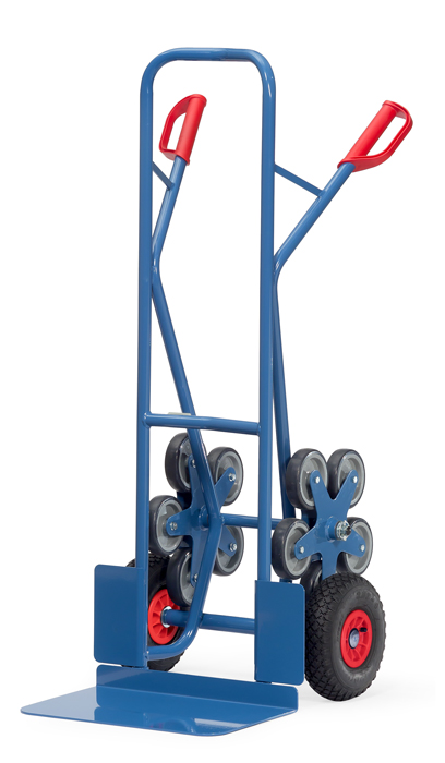 TK1328_fetra_treppenkarre-6910cb Stahlrohr-Treppenkarre mit 2 fünfarmigen Radsternen - Schaufelbreite 480 mm - Luft-Bereifung