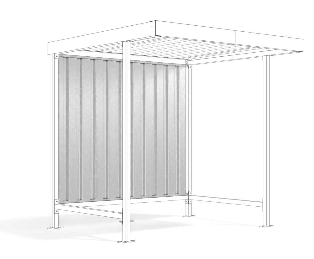 Materialüberdachung - Rückwand Leipzig - L10 verzinkt Materialüberdachung - Rückwand Leipzig - L10 verzinkt