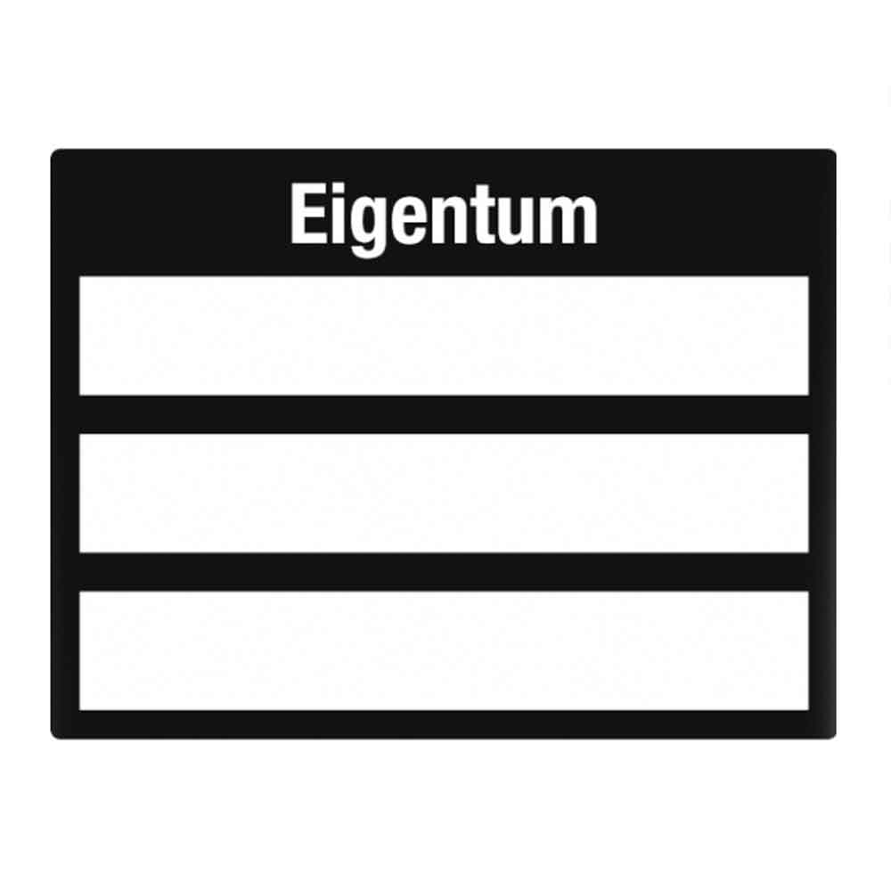 Inventar-Etikett - Eigentum - VOID-Folie auf Rolle - mit 3 Beschriftungsfeldern
