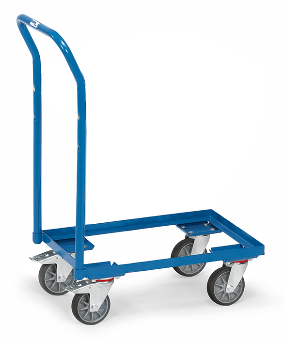 Eurokasten-Roller mit Schiebebügel - Ladefläche 605 x 405 mm - Höhe 182 mm - offener Rahmen