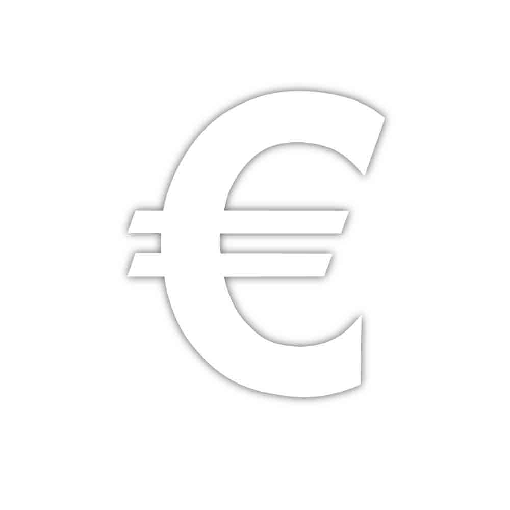 Piktogramm - Symbol Euro € - selbstklebend - Folie - Schwarz oder Weiss - in vielen Größen
