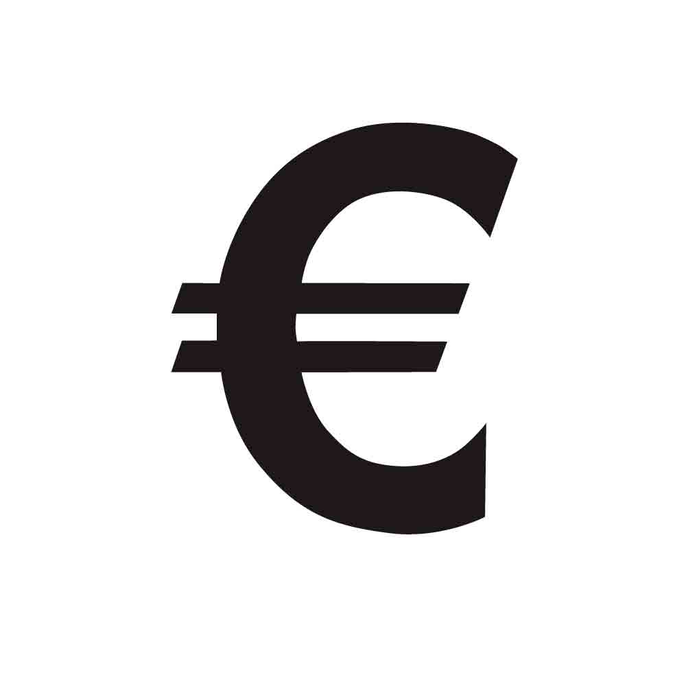 Piktogramm - Symbol Euro € - selbstklebend - Folie - Schwarz oder Weiss - in vielen Größen