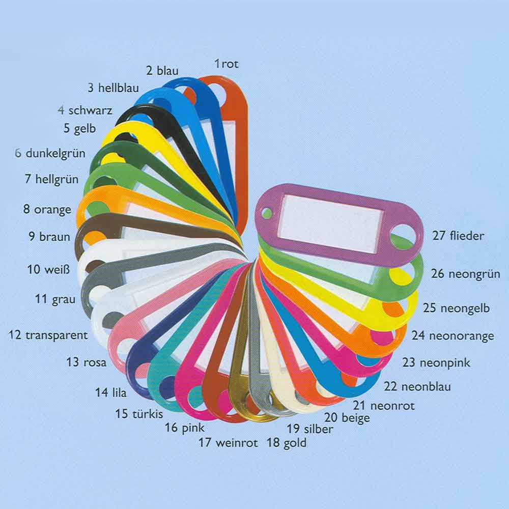 Schlüsselanhänger - mit S-Haken - Werbeaufdruck - in 27 Farben