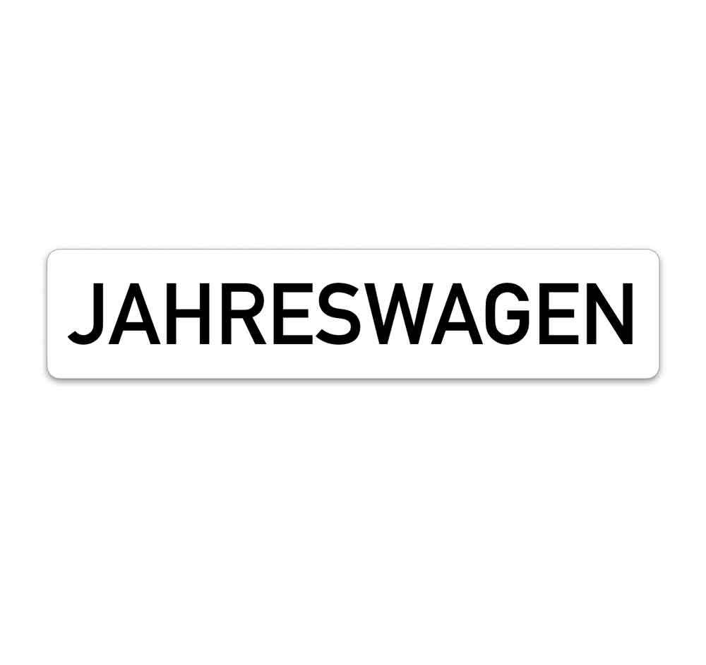 10-50-050-0-00-04-002-jahreswagen-werbeschild-ada9e1 Kennzeichen-Werbeschilder - mit verschiedenen Texten