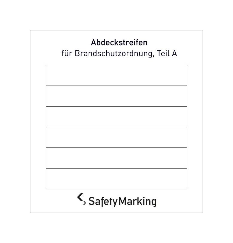 Etiketten - Brandschutz - Abdeckstreifen