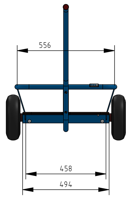 Handwagen mit Boden - Vollgummi-Bereifung - in 2 Größen - Tragkraft 200 kg