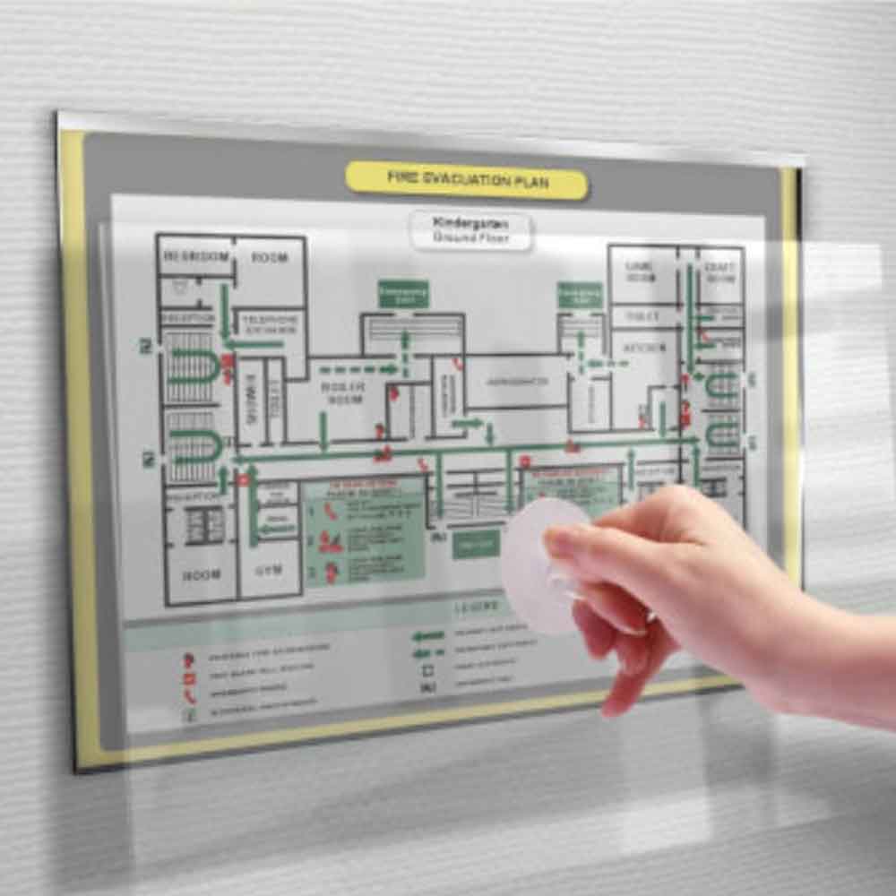 ClickFix Infotafel - manipulationssicheres Schild aus Acrylglas und Edelstahl - in 2 Größen