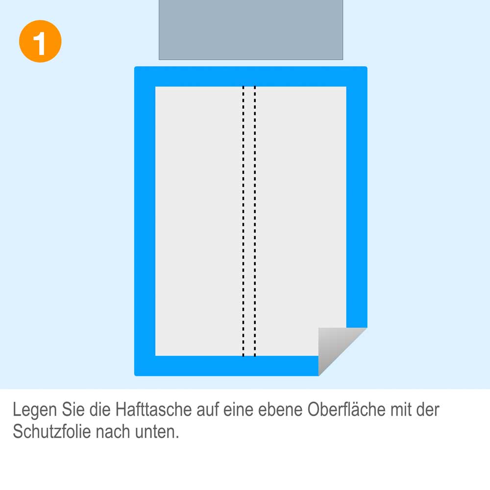 hafttasche-funktion-beschreibung-schritt-01-bd377e Hafttasche für DIN A3 - verschiedene Rahmenfarben