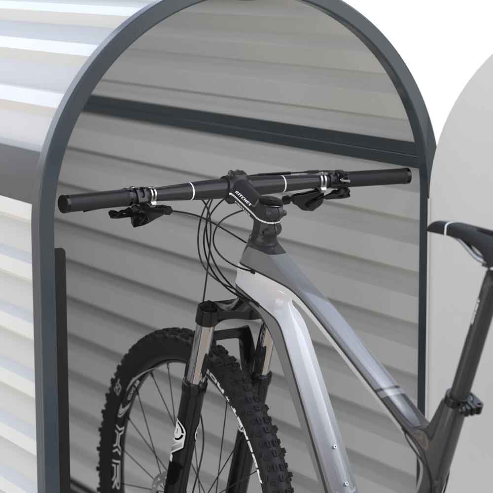 Fahrradgarage BikeBox 3 - Stahlblechkonstruktion - Rahmen in Anthrazitgrau Fahrradgarage BikeBox 3 - Stahlblechkonstruktion - Rahmen in Anthrazitgrau