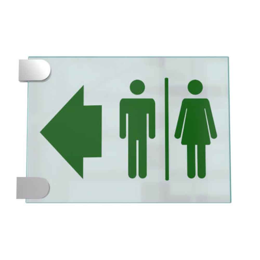 CRISTALLO Fahnenschild aus 1 x 4 mm Sicherheitsglas - mit Edelstahl-Schildklemmen - in 3 Größen CRISTALLO Fahnenschild aus 1 x 4 mm Sicherheitsglas - mit Edelstahl-Schildklemmen - in 3 Größen