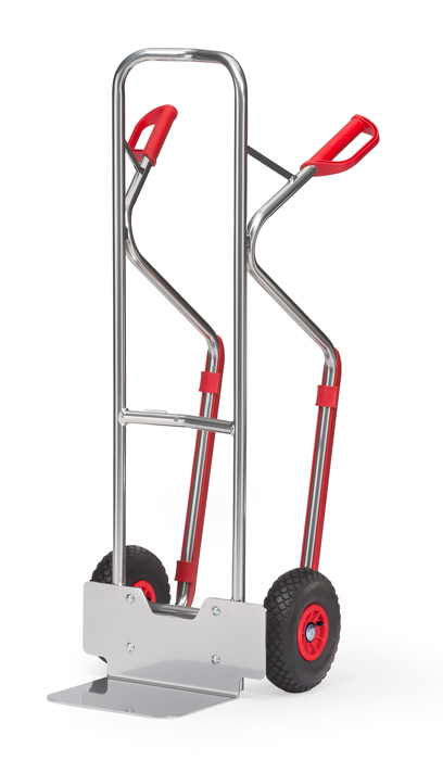 Alu-Stapelkarre - H 1300 mm - Schaufeltiefe 250 mm - Tragkraft 200 kg - mit 3 Radausstattungen