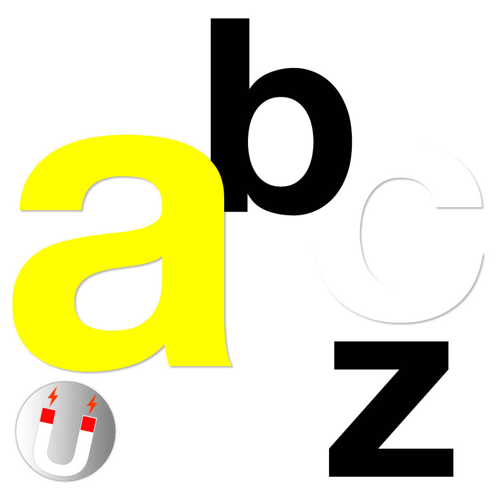 Kleinbuchstaben a-z - magnetisch - Block Modern - Größen von 20 bis 100 mm - 3 Farben Kleinbuchstaben a-z - magnetisch - Block Modern - Größen von 20 bis 100 mm - 3 Farben
