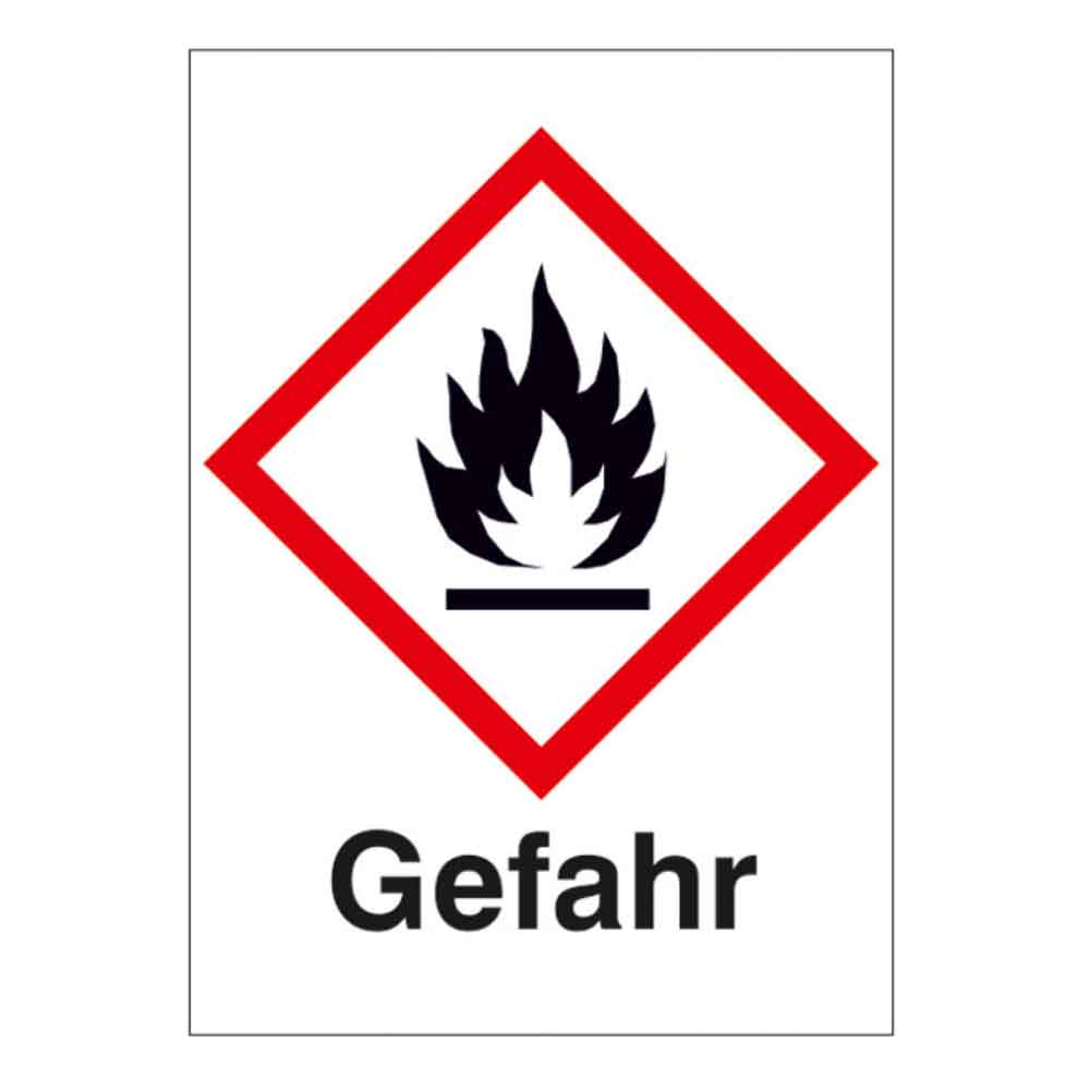 GHS-Gefahrstoffetikett - Kombischild mit Text: Gefahr
