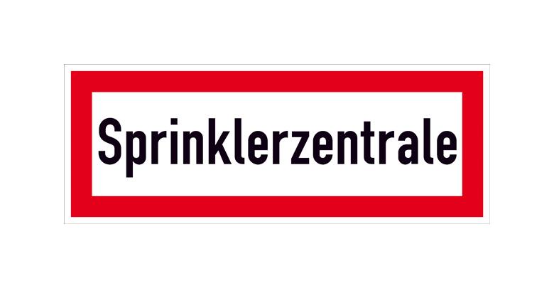 Hinweisschild für die Feuerwehr - Sprinklerzentrale