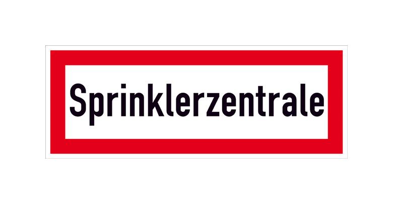 Hinweisschild für die Feuerwehr - Sprinklerzentrale