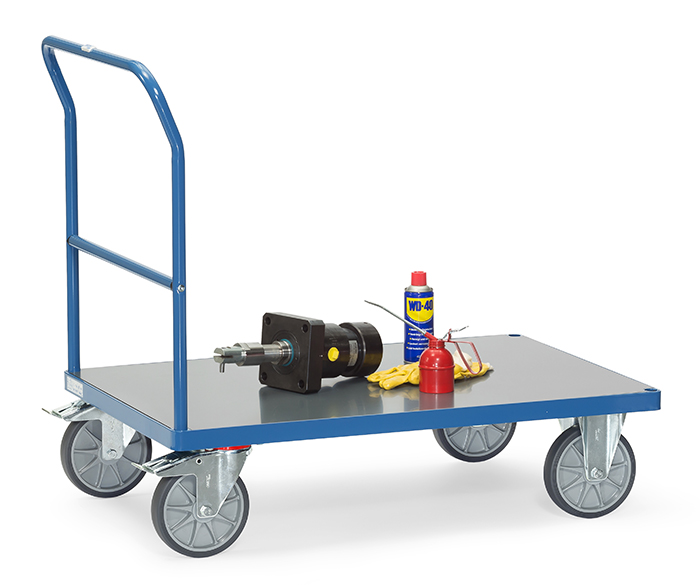 25021432_live-6d98c1 Schiebebügelwagen mit Hart-PVC-Ladefläche - L 1000 x B 700 mm - Tragkraft 600 kg