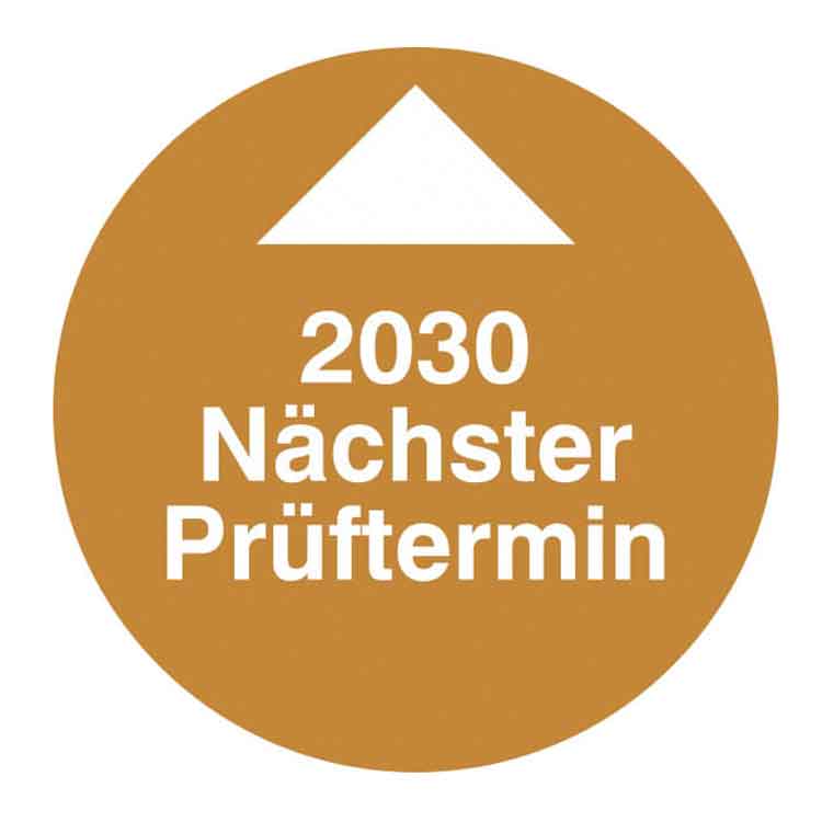 Prüfplakette - Nächster Prüftermin - Jahresplakette in Jahresfarbe Dokumentenfolie